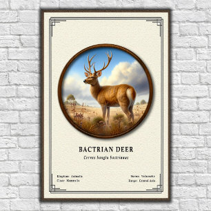 Bactrian Deer Zoology Series Poster
