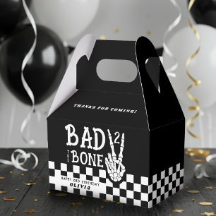 Bad 2 the Bone Skeleton 2nd Birthday Party Favor Box