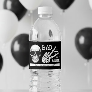 Bad 2 the Bone Skeleton 2nd Birthday Party Water Bottle Label