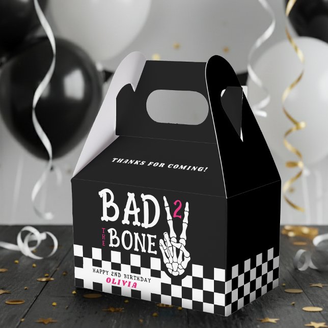 Bad 2 the Bone Skeleton Pink 2nd Birthday Party Favor Box (Bad 2 the Bone Skeleton Pink 2nd Birthday Party Favor Boxes
)