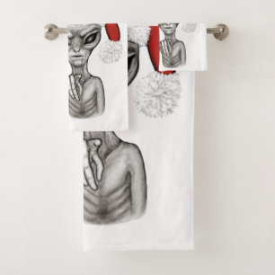 Bad Alien , Heavy Xmas ! Bath Towel Set