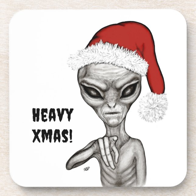 Bad Alien , Heavy Xmas ! Coaster (Front)