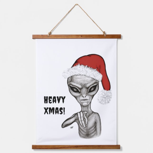Bad Alien , Heavy Xmas ! Hanging Tapestry (Front)