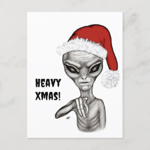 Bad Alien , Heavy Xmas ! Postcard