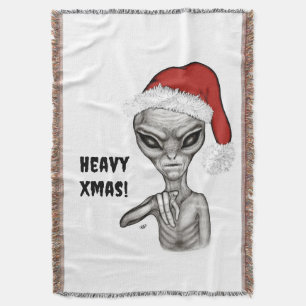 Bad Alien , Heavy Xmas ! Throw Blanket
