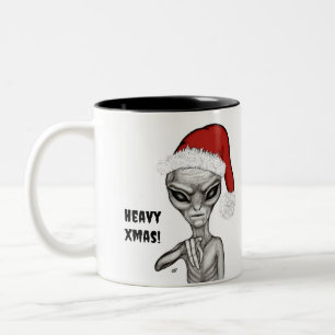 Bad Alien , Heavy Xmas ! Two-Tone Coffee Mug