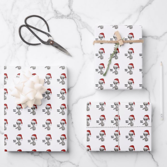 Bad Alien , Heavy Xmas ! Wrapping Paper Sheet (Front)