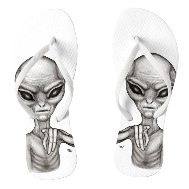 Bad Alien , You're next ! Flip Flops (Footbed)