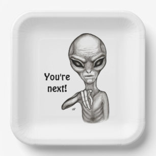 Bad Alien , You're next ! Paper Plate