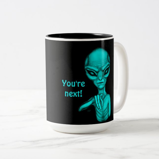 Bad Alien , You're next ! Two-Tone Coffee Mug (Front Right)