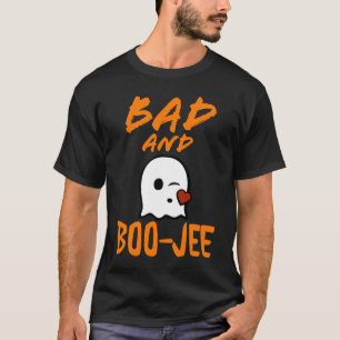 Bad and Boo Jee Cute Ghost Halloween Mom Costume T-Shirt