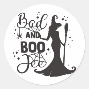 Bad and Boo Jee Halloween Classic Round Sticker