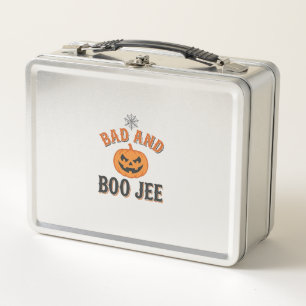 Bad And Boo Jee Halloween Pumpkin Graphic_1 Metal Lunch Box