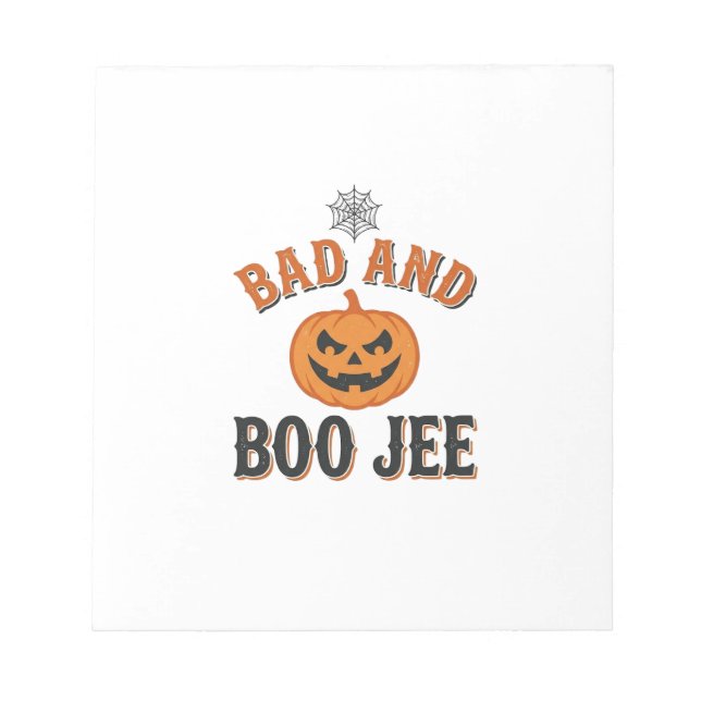 Bad And Boo Jee Halloween Pumpkin Graphic_1 Notepad (Front)