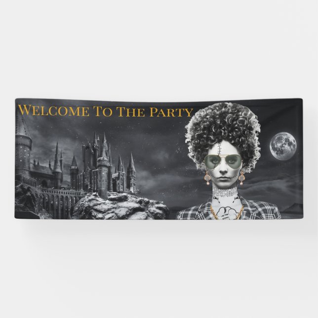 Bad and Boojee Gothic Halloween Party Banner (Horizontal)