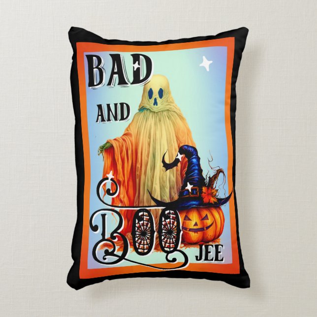 Bad and Boojee _ Halloween Ghost Accent Pillow (Front(Vertical))