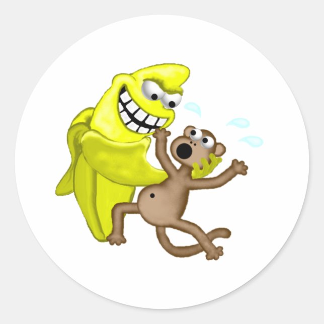 bad banana classic round sticker (Front)