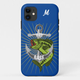 Bad Bass With Boat Anchor Trophy Personalize iPhone 11 Case