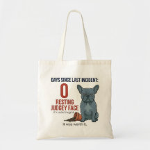 Bad Blue Frenchie No Regrets Funny Dog Mom Tote