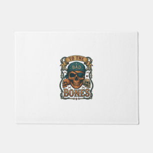 Bad Bones Pirate Skull Bandana Rope Crossbones Doormat