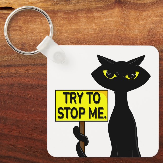 Bad Boogie Funny  Keychain - Try To Stop Me (Front)