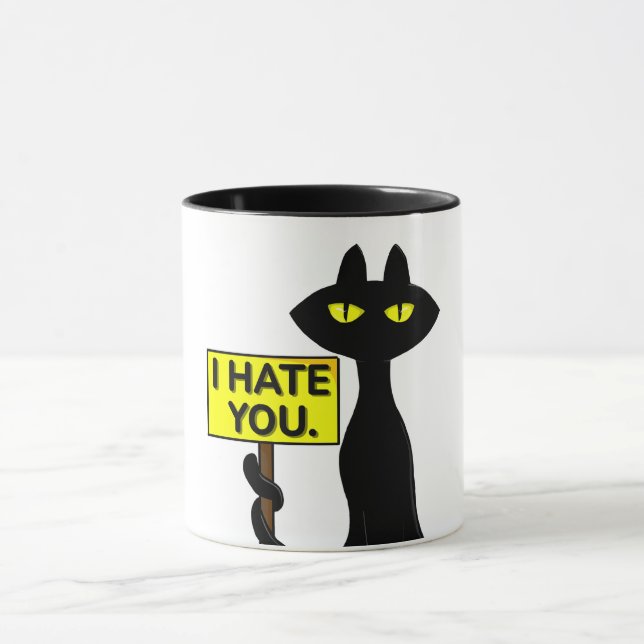 Bad Boogie Funny Mugs - I Hate You sign (Center)