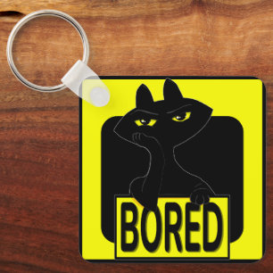 Bad Boogie Sarcastic Black Cat Keychain Charm