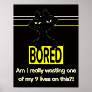 Bad Boogie Sarcastic Black Cat Wall Poster