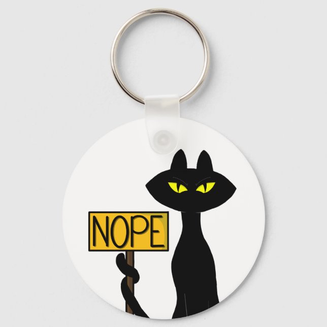 Bad Boogie -The Cat- "NOPE" funny Keychains (Front)