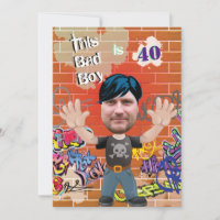 Bad Boy 40th Men's Birthday Funny Face Cut-out 