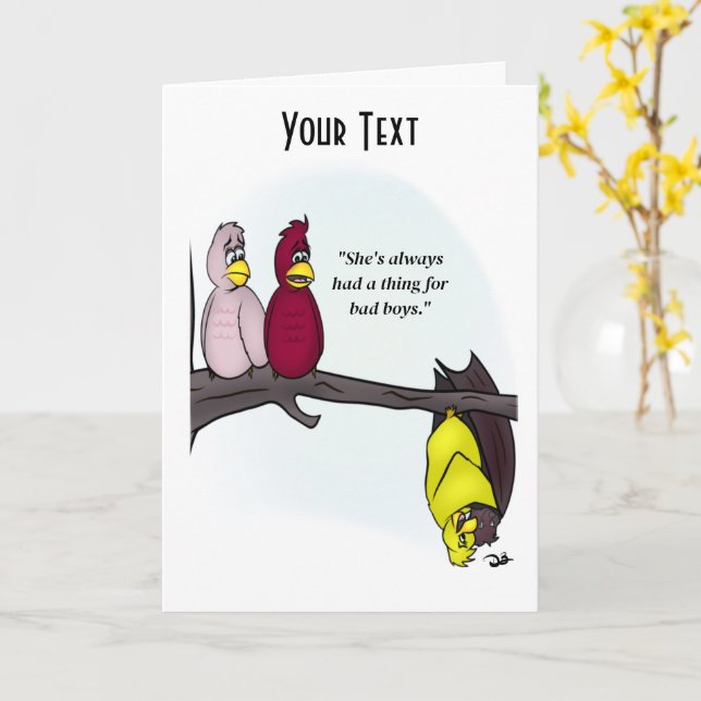 Bad Boys White Folded Greeting Card (Yellow Flower)