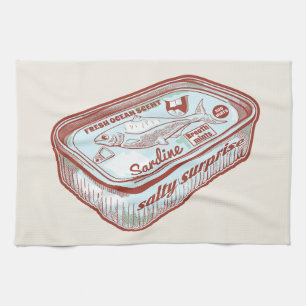 Bad breath funny Sardines tin Kitchen Towel