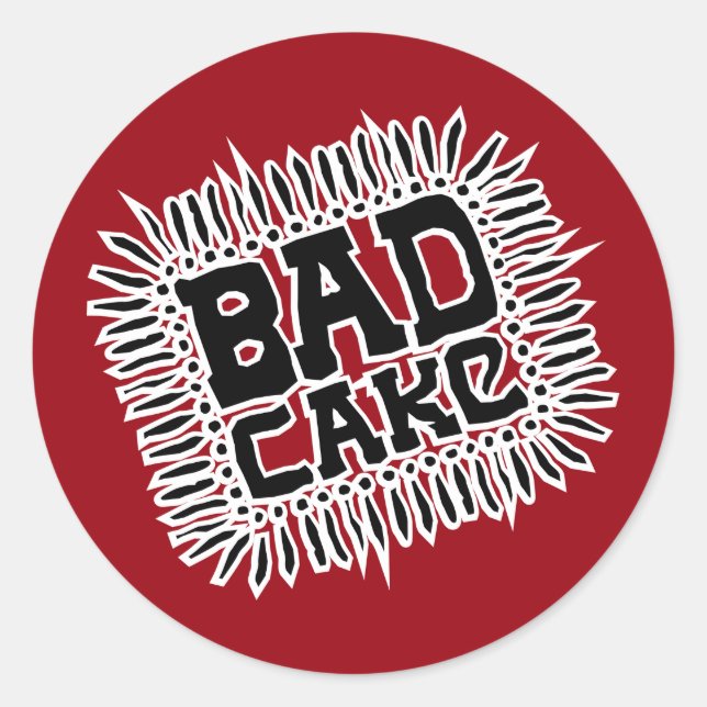 Bad Cake Logo Sticker - Rouge (Devant)