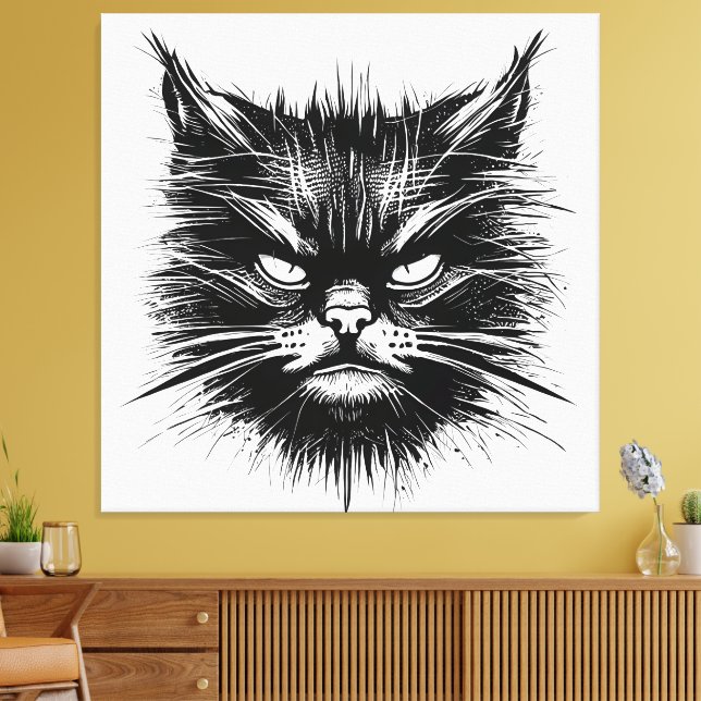 Bad Cat Canvas Print (Insitu(LivingRoom))