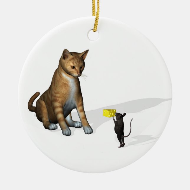 Bad Cat Ceramic Ornament (Front)