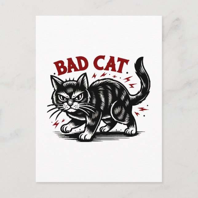Bad Cat Postcard (Front)