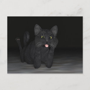 Bad Cat Sticking Out Tongue Postcard