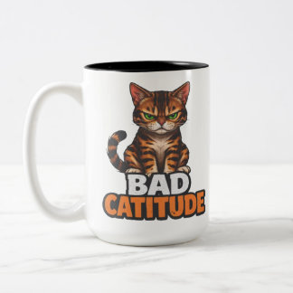 Bad Catitude Two-Tone Coffee Mug
