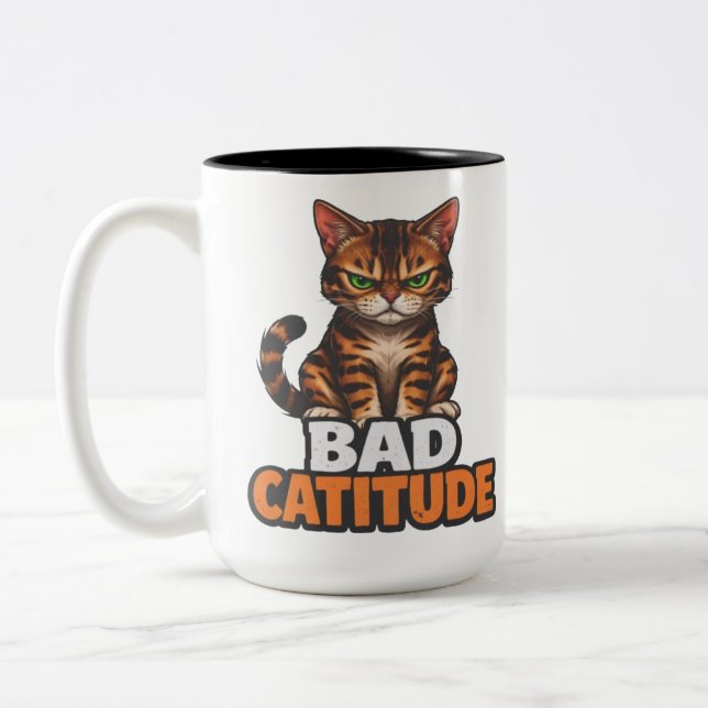 Bad Catitude Two-Tone Coffee Mug (Left)