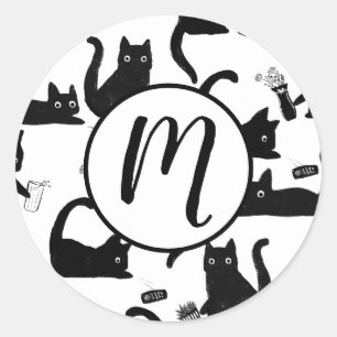 Bad Cats Knocking Stuff Over Classic Round Sticker