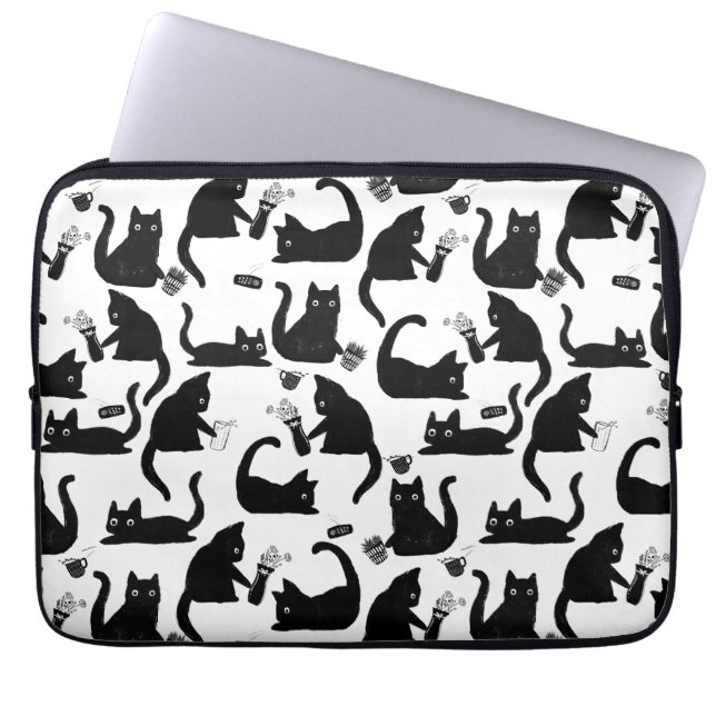 Bad Cats Knocking Stuff Over Laptop Sleeve (Front)