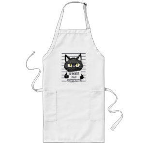 Bad Cattitude – Black Cat Mugshot Long Apron