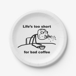 Bad Coffee Paper Plate