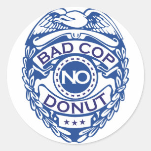 Bad Cop No Doughnut - Blue Classic Round Sticker