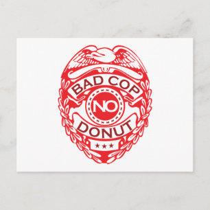 Bad Cop No Doughnut - Red Postcard