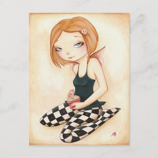 Bad cupcake - fairy fantasy cupcake postcard (Front)