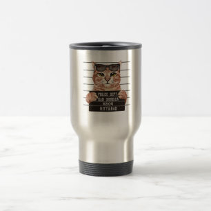 bad cute cat design cats lovers design travel mug