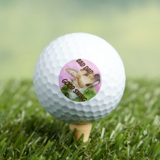 BAD DAD GOOD SWING! Personal Dog Image On  Golf Balls