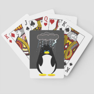 Bad Day Penguin Button Playing Cards