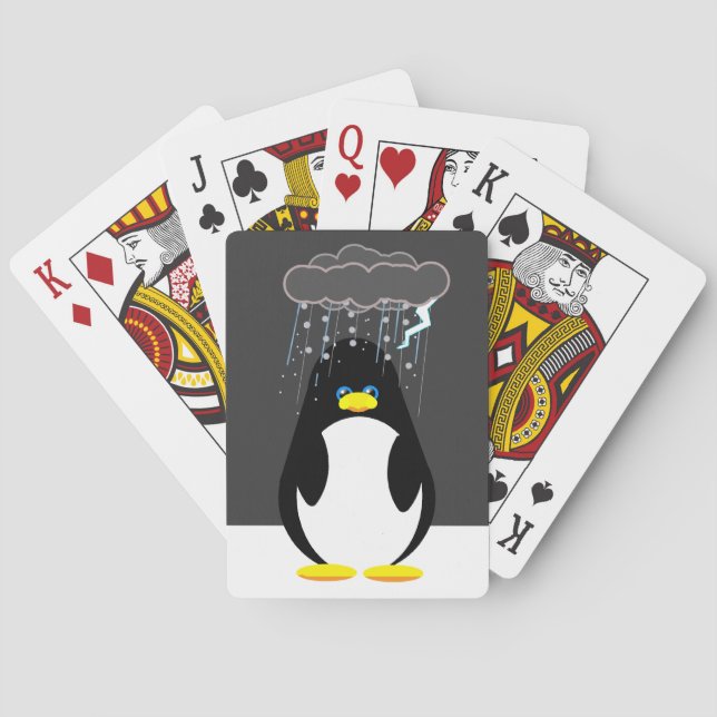 Bad Day Penguin Button Playing Cards (Back)
